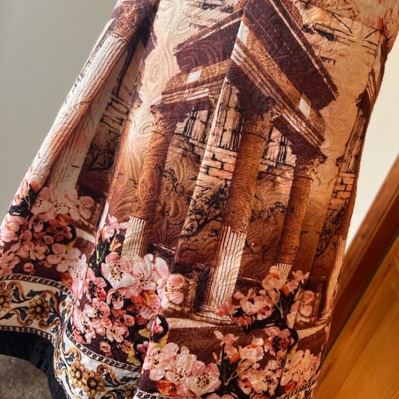 NWT Fit & Flare Greece Cherry Blossom Sleeveless Mini Dress Avant Garde - Picture 4 of 8